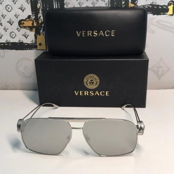 NEW AUTHENTIC Versace Silver Sunglasses VE2269 - Picture 9 of 14